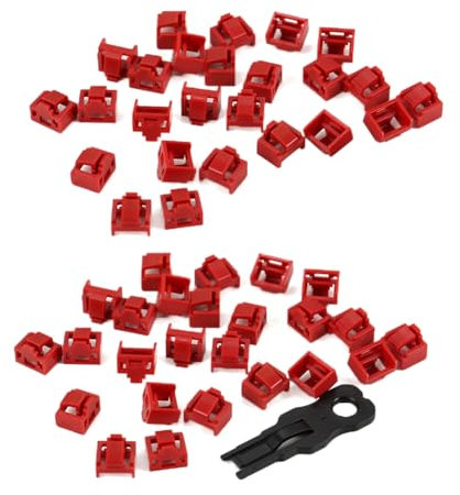 Remingtape 600Pcs Red RJ45 Port Ethernet LAN Hub Anti Dust Cover Plug Cap Blockout Protector with Proprietary Lock and Key