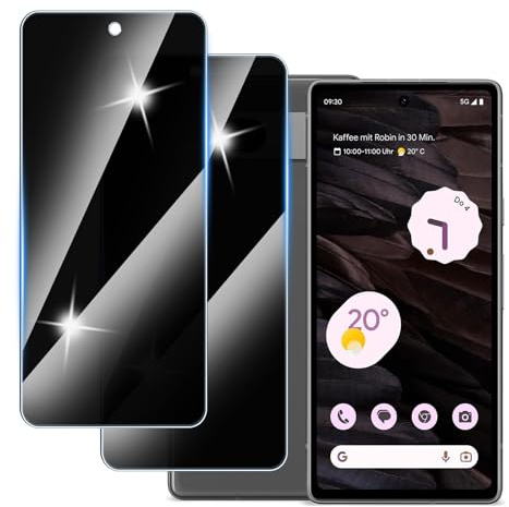 Hirshen [2 Stück] Sichtschutzfolie für Google Pixel 7A Panzer Schutz Glas, Anti-Spähen Privatsphäre Schutzfolie, 9H Härte, Anti-Kratzer, Bläschenfrei,Anti-Spy