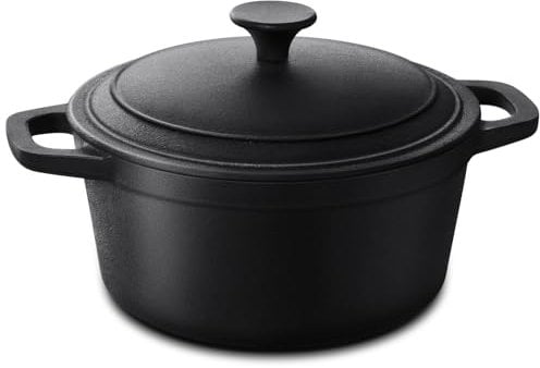 Warmiehomy Cast Iron Dutch Oven,8L Heavy Duty Dutch Oven Pot with Lid,Non-Stick Cast Iron Pot with Two Handles for Indoor Outdoor,28cm
