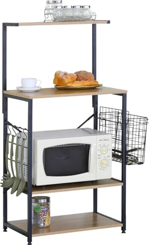 CELINO making your day Kitchen Baker's Rack, Microwave Oven Stand with Storage Shelves Kitchen Organiser Shelves Industrial Style 75.5x40x123 cm