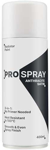 BEST IDEAS UK Pro-Spray Vernice per termosifoni 3 in 1, resistente al calore, antracite, satinata, non ingiallisce, resistente al calore di 100 °C, per radiatori, portasciugamani e superfici