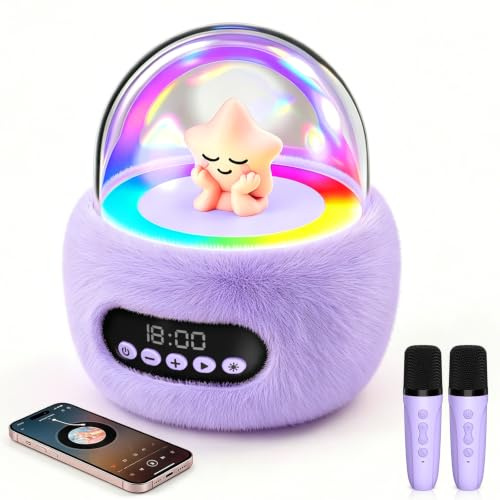 Trigowalt Macchina Karaoke con 2 Microfoni Bluetooth per Bambini 3-8 Anni | Portatile, Volume Sicuro 85dB, 5 Effetti Vocali & Luci, Regalo Giocattolo Musicale per Bambini e Bambine 3 4 5 6 7 8 Anni