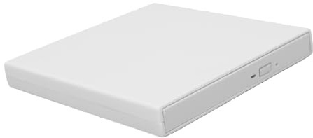 LICAEVEY Externer CD-DVD-Brenner mit Zusätzlichem Stromkabel (White) | USB 3.0 5 Gbit/s tragbares Laufwerk, Lesen/Schreiben BD 100 GB DVD 8,5 GB CD 700 MB, für Laptop-Desktop