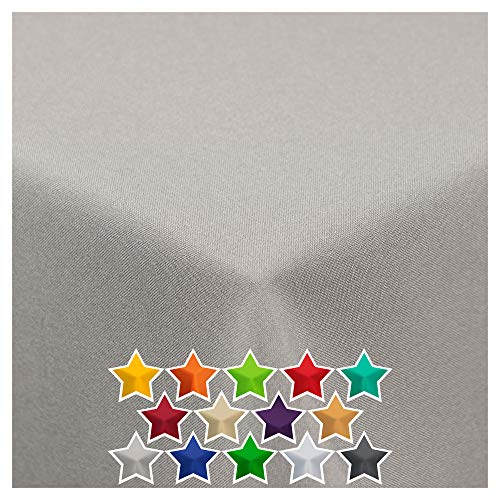 StoffTex Tischdecke I Tischläufer I Tischtuch I Tischwäsche I Dauerhaft Kratzfest I Tischdekoration aus Polyester für Wohnzimmer, Esszimmer, Balkon, Garten (Grau, 100 x 100 cm)