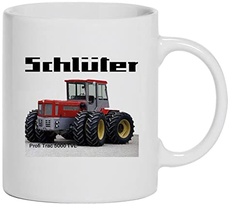 Tasse Schlüter - Profi Trac 5000 TVL | Kaffeebecher Keramik 280 ml | Weiß