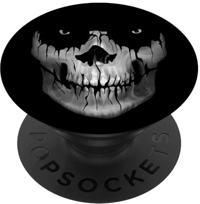 PopSockets Horror Totenkopf Schädel Skull Schwarz PopSockets PopGrip: Ausziehbarer Sockel und Griff für Handys/Tablets mit Tauschbarem Top