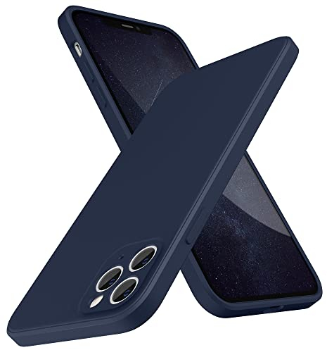 SURPHY Flat Silicone Case Compatible with iPhone 11 Pro Max Case, Liquid Silicone Slim Fit Case (Individual Protection for Each Len) for iPhone 11 Pro Max 6.5, Midnight Blue