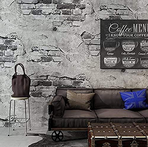 Non-Woven Wallpaper Mural Brick Wall Gray Cement Wall Industrial Style Antique Background Wall Wallpaper 350cmx256cm(137.8x100.8inch)
