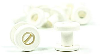 LEO's – Lot de 100 rivets de pression en plastique 5 mm de hauteur (D = 5,5 mm) Blanc – Œillets de pression pour une fixation permanente des objets d'impression – Rivets en plastique à monter sans