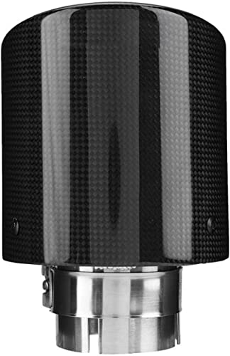 Baverta Auto Auspuffrohr Heckspitze EndschalldäMpfer,Carbon Heckhals Autoauspuffrohr,Auslass Auspuffrohr Schalldämpfer Tip Tail Throat 63-114mm