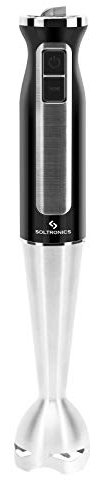 SOLTRONICS Multi Purpose Immersion Hand Blender Stick, Mixer, Chopper, 500W Turbo 8-Speed, Shake with Easy Grip Handle, Stainless Steel Blades for Smoothies, Puree Baby Food, Sauce and Soup, Black