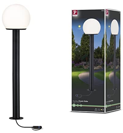 Paulmann Plug & Shine Pollerleuchte Globe, Ø 20 cm, IP44, 2W, 24V, 160 lm, E14, Warmweiß (3000 K)