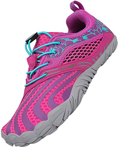 SAGUARO Barfußschuhe Barfussschuhe Kinder Outdoor Sport Barfuß Schuhe Jungen Mädchen Zehenschuhe Traillaufschuhe Fitnessschuhe rutschfest Badeschuhe Wasserschuhe Pink,Gr.34