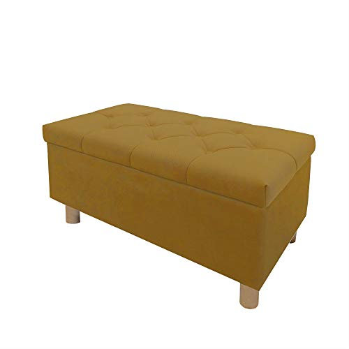 Comfort-Pur Sitzbank Sitzhocker Sitztruhe mit Stauraum Aufbewahrungsbox (Altgold)