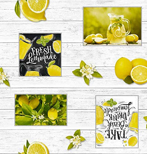 PVC Tischdecke Zitro Zitrone Wachstuch · Breite & Länge wählbar · abwaschbare Tischdecke · Limonade gelb Weiss Limone Lemon, Größe:140 x 100 cm