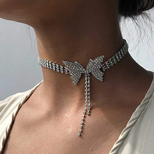 Sethexy Schmetterling Halsketten Strass Sparkl Choker Halskette Schmuck für Frauen