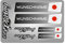 4er Set Aufkleber mit Fahne Flagge und wahlweise Name Sticker für Auto Fahrrad Motorrad Roller Helm im Rallye Racing Design R156 (16 Japan, Mit Wunschname)