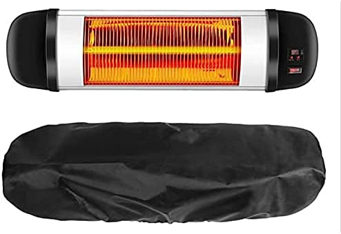 COOSOO Patio Heater Cover Electric Heater Cover Wall-Mounted 600D Oxford Waterproof Dustproof Anti-UV Covers for Indoor Outdoor Garage Backyard Hanging Garden Heaters (Black)
