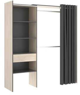 DEKIT GRUPO RIMOBEL SUIT - Vestidor con cajón y cortina - Natural / Grafito