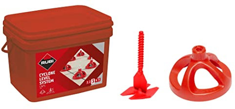 RUBI | Kit Cyclone Level System | Kit Consists of 300 Clips 3 mm and 100 Reusable Caps | Tile Leveling System For Tile Formats from 30x30 cm (12”x12”) or bigger | Stone Tile