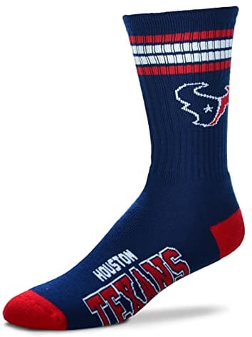 Fanatics For Bare Feet NFL Stripe Team Sock Socks (43-48, Houston Texans)