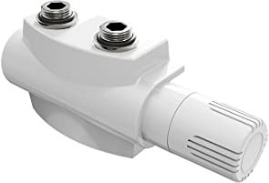 Heilmetz Multiblock Set für Heizkörper Anschlussarmatur mit Thermostat 50mm Ventil-Armaturen Heizungszubehör Eck- und Durchgangsform Wandanschluß Anschlußgarnitur (16mm, 2 Stück, Weiß | Typ 2)