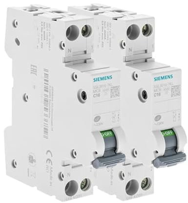 Lot de 2 Disjoncteurs électriques phase + neutre 16A