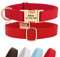 PET Artist personalisierte weiche Plain Nylon Leder Hundehalsband stilvolle Elegante benutzerdefinierte Goldschnalle für kleine mittlere Hunde Rot L