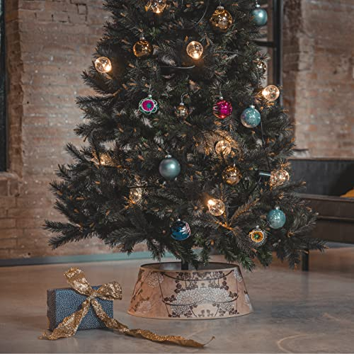 Tree Nest Weihnachtsbaum Rock Korb Kragen Weihnachtsbaumständer Abdeckung für Christbaumständer Tannenbaum Verkleidung - Gallery Christmas Tree Skirt Collar Ø 52 cm Unten, Hellbraun
