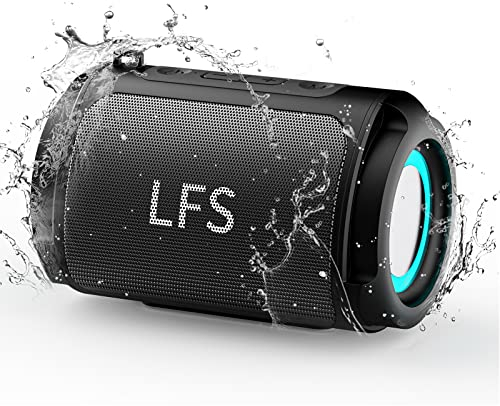 LFS Portable Bluetooth Speaker, Waterproof Wireless Speaker, RGB Lights, Support Micro SD Card, TWS Stereo Pairing, Built-In Microphone, Mini Small Speaker for Travel, Home, Outdoor