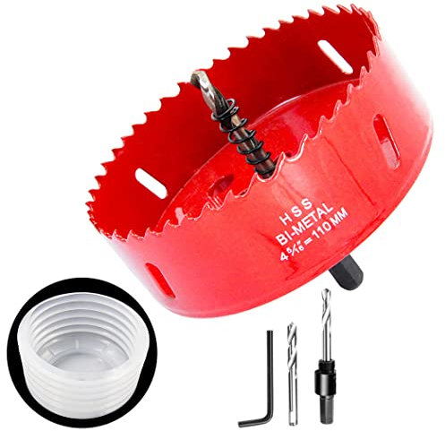 110mm Scie cloche et accessoires pour scie cloche Bac à poussière 2PCS Set,LAIWEI aspirateur pour scie cloche pour toutes les scies cloche jusqu'à 125mm de diamètre de coupe