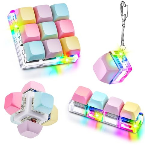 Decompression Tools - 4 Pc Clicker Cube Set with Mechanical Key, Stress Relief for Adults (Trendy)