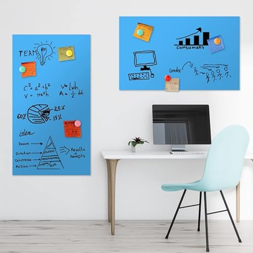 Magnetfolien DIN A4 | Haftgrund für Magnete | Magnettafel selbstklebend | Ferrofolie | beschreibbar, abwischbar, magnetisch | 21x29,7cm (Hell-Blau)