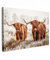 MuchoWow© Leinwand Groß 120x80 cm XXL Deko Schlafzimmer Aesthetic Leinwandbilder Wohnzimmer Gemälde Foto Geschenk Living Room Decoration Kuh - Tiere - Schottisches Hochlandrind - Highland Cow Bild