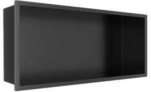 Balneo WALL-BOX ONE - Schwarz Nische Edelstahl - Schwarz Wandnische Dusche - Wasserdicht - Flexibler Nischeneinbau - Nische für Badutensilien - ohne Fliesen - 45x20x10 cm