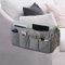 Lyirfan Organiseur antidérapant pour accoudoir de canapé avec 14 poches, pour téléphone portable, télécommande, magazines, lunettes, iPad (Gris)