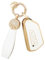 BLINGOOSE Schlüsselhülle für VW Golf 8 ID4 ID3 Cupra Formentor Skoda Octavia Enyaq Seat Leon Zubehör 3 Tasten Autoschlüssel Schlüsselcover Glitzer Schlüsselanhänger TPU Girly Weiss Gold
