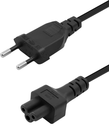 RIIEYOCA European Power Cord, Type C European Plug to IEC320 C5 Female Plug 7.5A/250V, 0.75mm² for TVs, Printers, Computers, Projectors, Black, 0.3M/1FT Extension Cord