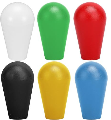 Timebid 6Pcs Ellipse Joystick Ball Top Handle Rocker | M6 Oval Arcade Game DIY Parts Replacement 6 Color