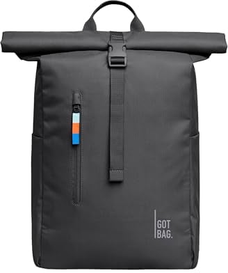 GOT BAG Rucksack Rolltop Easy aus Ocean Impact Plastic | Laptop Rucksack Wasserabweisend mit 16“ Laptoptasche | 31 Liter Füllvolumen Rollrucksack (shark)