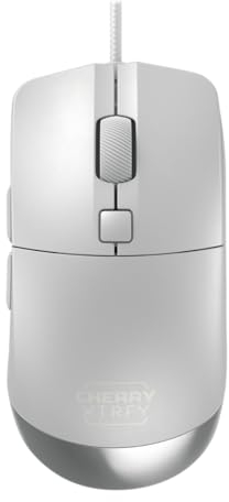 CHERRY XTRFY M50, Souris de Gaming Filaire Légère, Design Ergonomique pour un Confort et un Contrôle Idéal, 5 Profils Intégrés, Port USB-A, Blanc