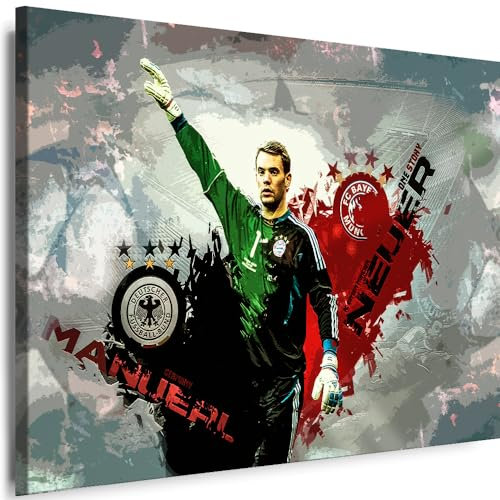 Myartstyle Leinwand Bilder Manuel Neuer Deutscher Fussball spieler Sport FC bester Kunstdruck Wandbilder (60x40 cm)