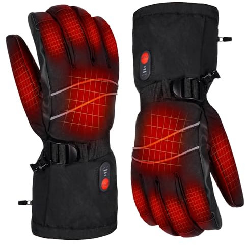 LAMA Beheizbare Handschuhe Skihandschuhe Herren Damen, Fahrradhandschuhe Beheizte Winterhandschuhe Sporthandschuhe mit Akku,3 Stufige Beheizte für Motorradfahren Skifahren Outdoor-Aktivitäten