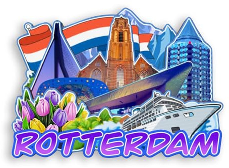 Quwsne Imán para nevera Rotterdam, Países Bajos, Imanes Nevera Ciudades, Recuerdos de Viaje, Regalos Turísticos, Monumentos Clásicos 3D, Hechos a Mano, Decoración del Hogar, 1973