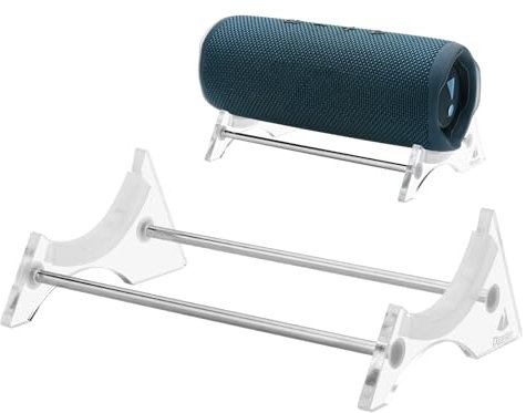 TXEsign Desktop Stand Speaker Holder Compatible with JBL Flip 5/Flip 6 Speaker, Acrylic Speaker Stand Table Holder for JBL Flip Speaker Display Stand Desktop Anti-Slip Base Mount (Transparent)