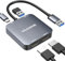 USB to HDMI Adapter, USB 3.0 to Dual HDMI Adapter with USB 3.0 Port, Audio Video Graphics Converter Cable for Laptop Monitor Desktop TV, Compatible with Mac OS, Windows