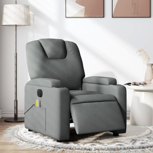 Homgoday Massagesessel, elektrisch, dunkelgrau, Stoff, Massagesessel, Relaxsessel, Massagesessel, Massagesessel für den ganzen Körper, Modell 3204357