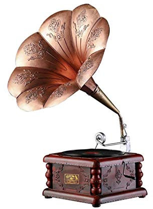 WLCBWYF Giradischi fonografico, Versione Portatile, grammofono, Stile retrò Vintage, subwoofer, Altoparlante, Sistema Audio, Carillon