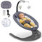 Lionelo Ralf 2-in-1 Babywippe und Wippe für Neugeborene mit verstellbarem 5-Gang-Schaukel, Bewegungserkennung, Musikwiedergabe, 12 Melodien, Zeiteinstellungen, Liegesitz, USB- und Akku-Sicherheitsgurt
