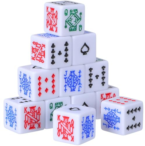 Garneck Pokerwürfel 16mm - 12er Set Große 6-seitige Pokerwürfel Für Poker Und Kartenspiele Ideal Für Eskalero Und Spieleabende Mit Freunden